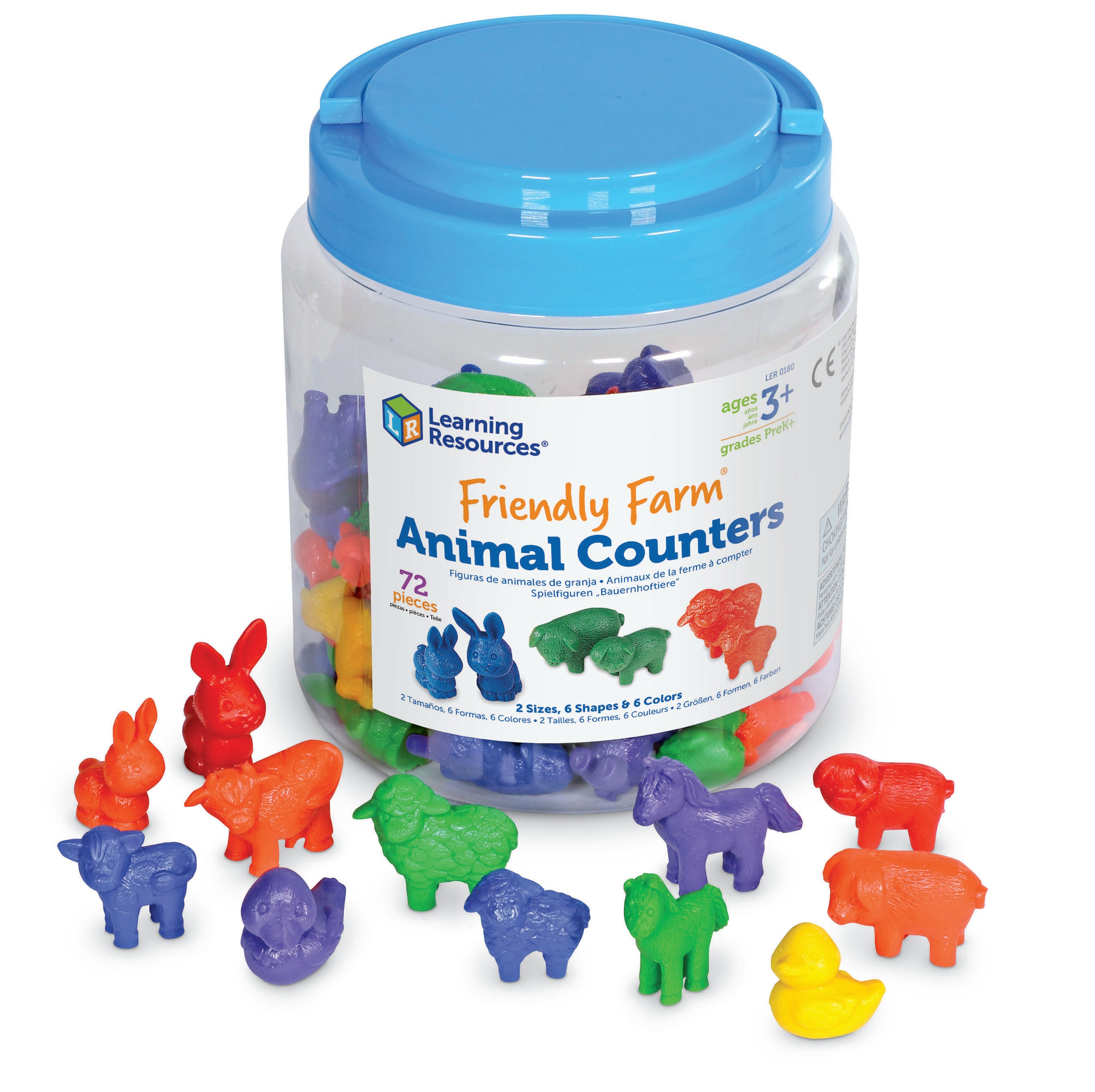 Learning Resources Friendly Farm Animal Counters, Set of 72 321928